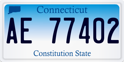 CT license plate AE77402