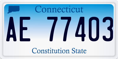 CT license plate AE77403