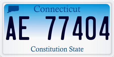 CT license plate AE77404