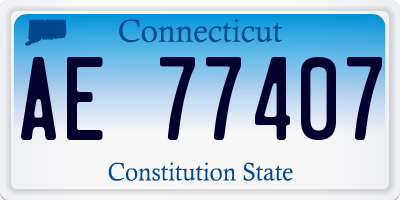 CT license plate AE77407