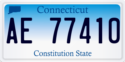 CT license plate AE77410