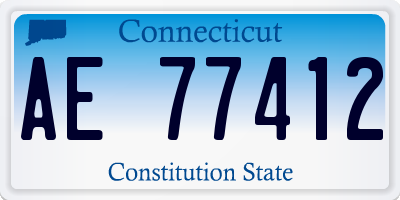 CT license plate AE77412