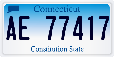 CT license plate AE77417