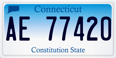 CT license plate AE77420
