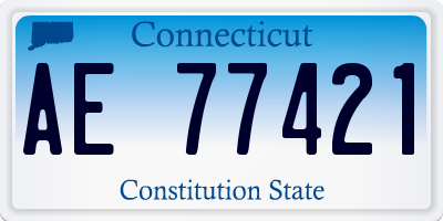 CT license plate AE77421