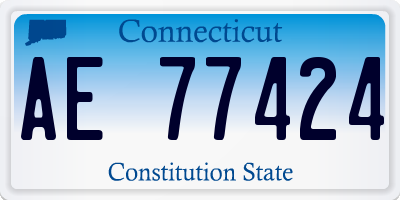 CT license plate AE77424