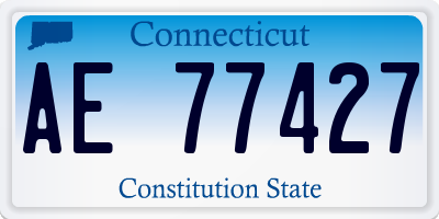 CT license plate AE77427