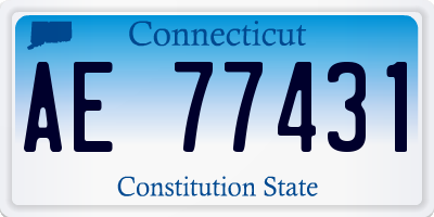 CT license plate AE77431