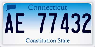 CT license plate AE77432