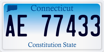 CT license plate AE77433