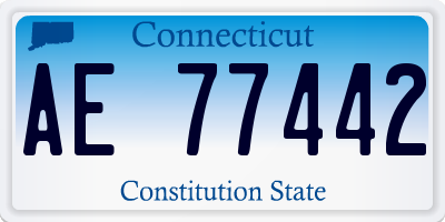 CT license plate AE77442