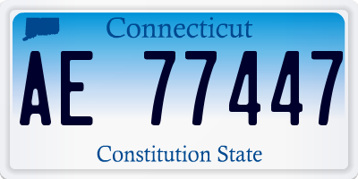 CT license plate AE77447
