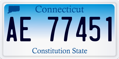 CT license plate AE77451