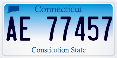 CT license plate AE77457