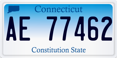 CT license plate AE77462