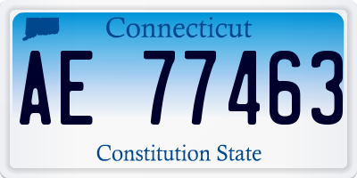 CT license plate AE77463