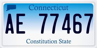 CT license plate AE77467