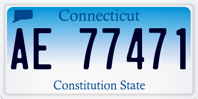 CT license plate AE77471