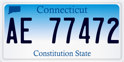 CT license plate AE77472