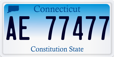 CT license plate AE77477