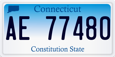 CT license plate AE77480