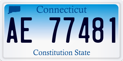 CT license plate AE77481