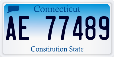CT license plate AE77489