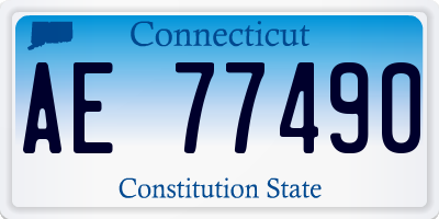 CT license plate AE77490