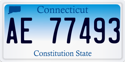 CT license plate AE77493