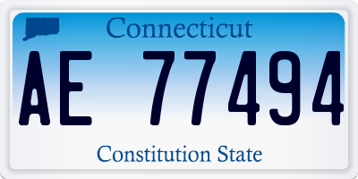 CT license plate AE77494