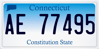 CT license plate AE77495