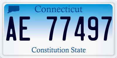 CT license plate AE77497