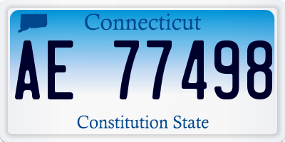 CT license plate AE77498