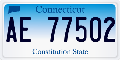 CT license plate AE77502