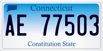 CT license plate AE77503