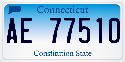 CT license plate AE77510