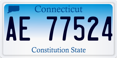 CT license plate AE77524