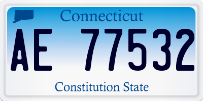 CT license plate AE77532