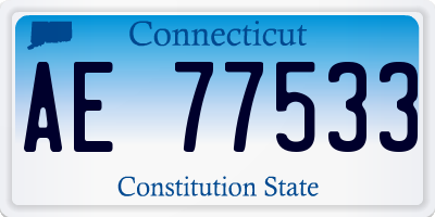 CT license plate AE77533