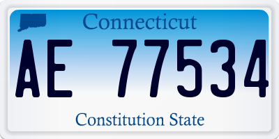 CT license plate AE77534