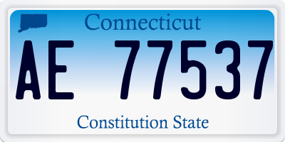 CT license plate AE77537