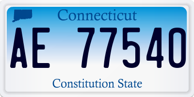 CT license plate AE77540