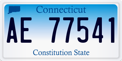 CT license plate AE77541