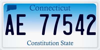 CT license plate AE77542