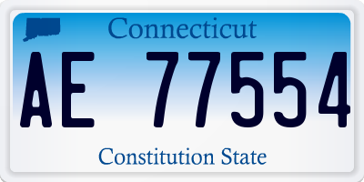 CT license plate AE77554