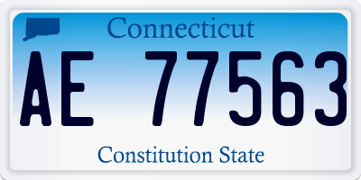 CT license plate AE77563