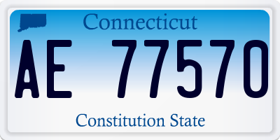 CT license plate AE77570