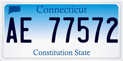 CT license plate AE77572