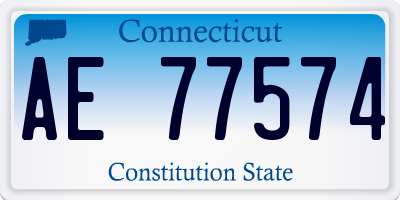 CT license plate AE77574