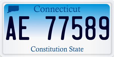 CT license plate AE77589